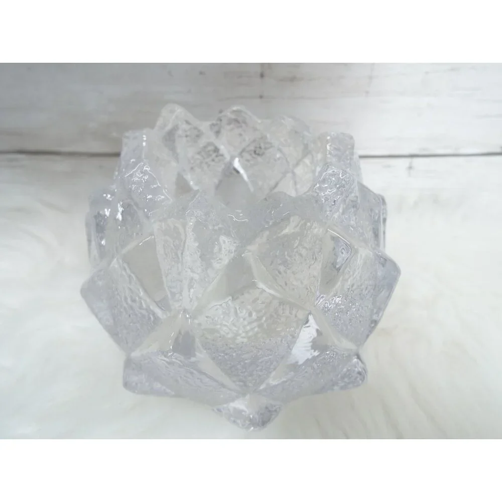 Orrefors Sweden Art Glass Artichoke Nimbus Votive Handle Holder